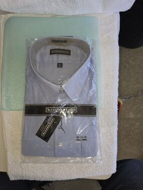 NEW Alexander Lloyd Tall Man Dress Shirt - 20 37/38 - Light Blue
